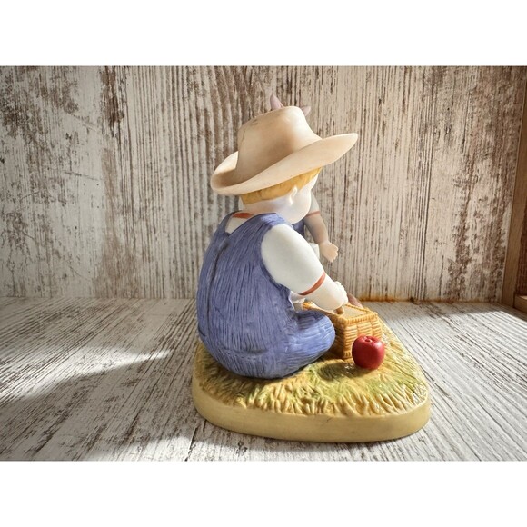Home Interiors Gifts 1998 Denim Days "The Picnic #15321” picnic basket apple Kid - Picture 5 of 14